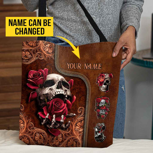 Love Skulls Rose Personalized Tote Bag