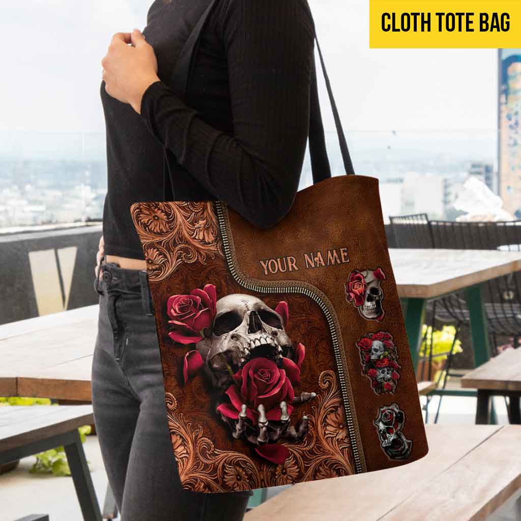 Love Skulls Rose Personalized Tote Bag