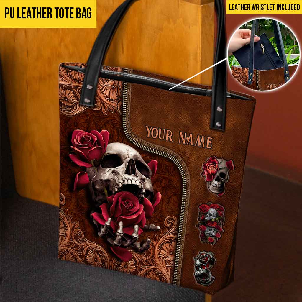Love Skulls Rose Personalized Tote Bag