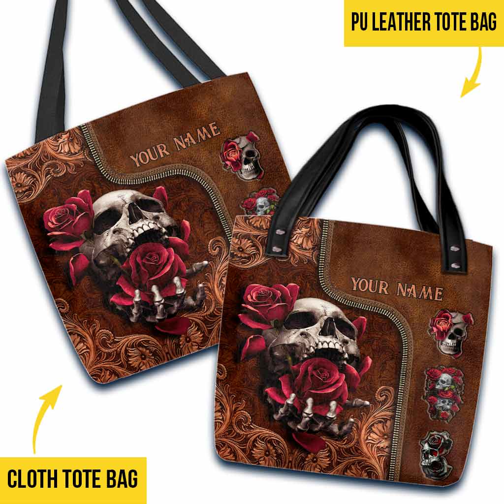 Love Skulls Rose Personalized Tote Bag