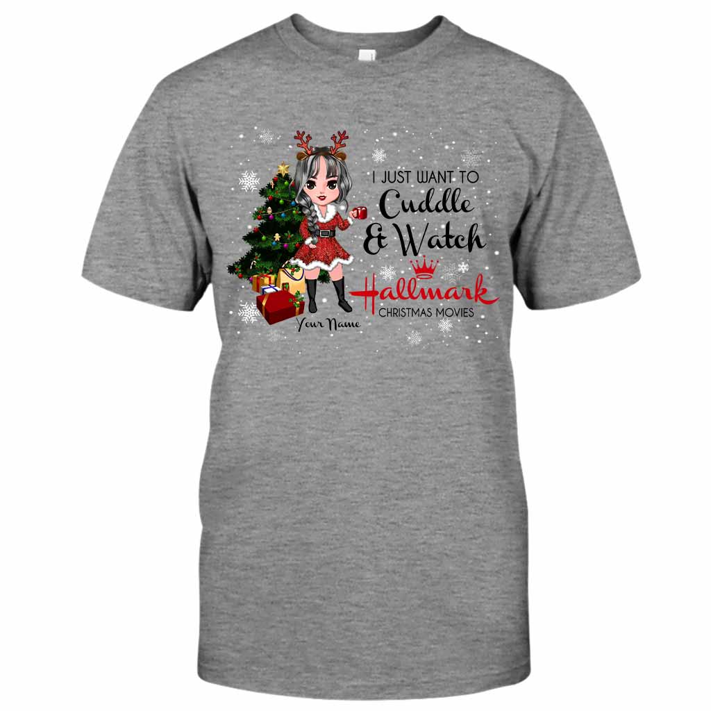 I Just Want To Cuddle And Watch Movies - Personalized Christmas T-shirt and Hoodie