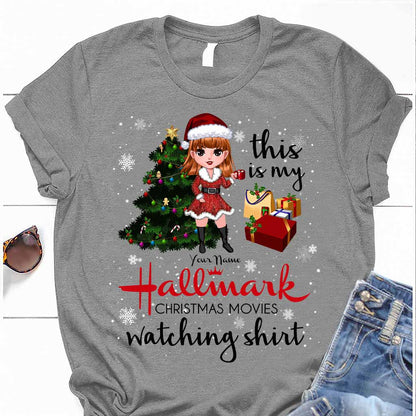 This Is My Hallmark Christmas Movies Watching  - Personalized Christmas T-shirt and Hoodie