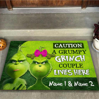 Grumpy Couple - Personalized Christmas Couple Doormat