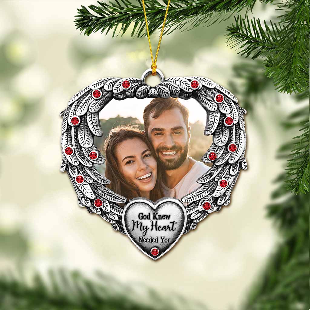 God Knew My Heart Needed You - Personalized Christmas Couple Ornament (Printed On Both Sides)