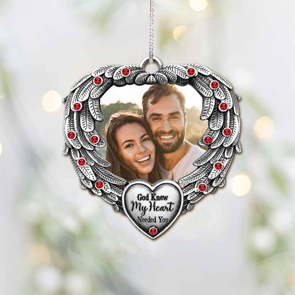 God Knew My Heart Needed You - Personalized Christmas Couple Ornament (Printed On Both Sides)