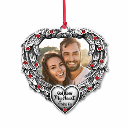 God Knew My Heart Needed You - Personalized Christmas Couple Ornament (Printed On Both Sides)