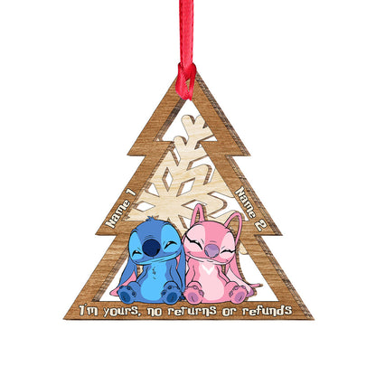 I'm Yours No Returns Or Refunds Ohana Snowflake - Personalized Christmas Ohana Layered Wood Ornament