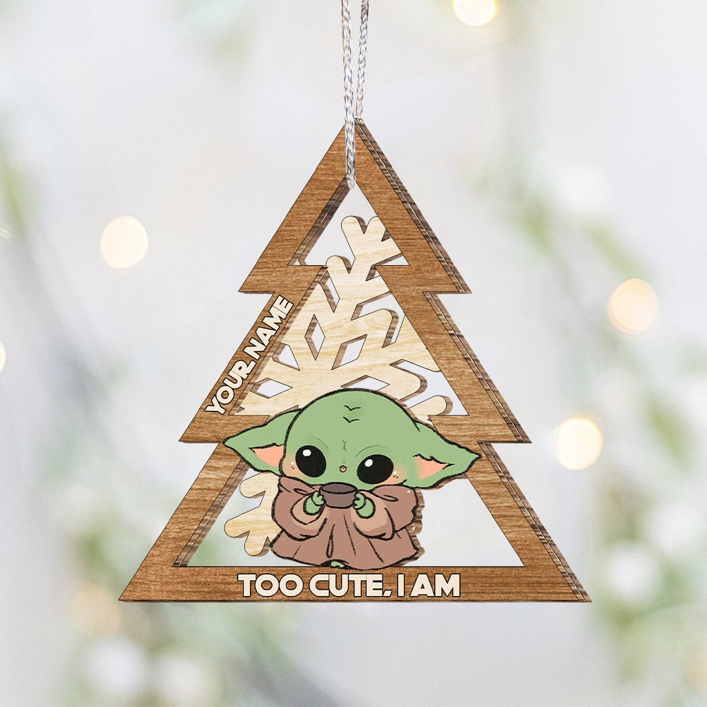 The Child Too Cute I Am Snowflake - Personalized Christmas The Force Layered Wood Ornament