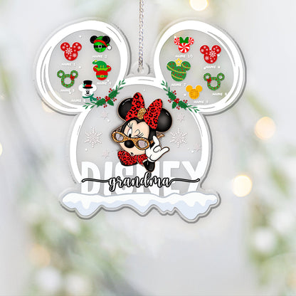 Grandma Mouse - Personalized Christmas Transparent Ornament