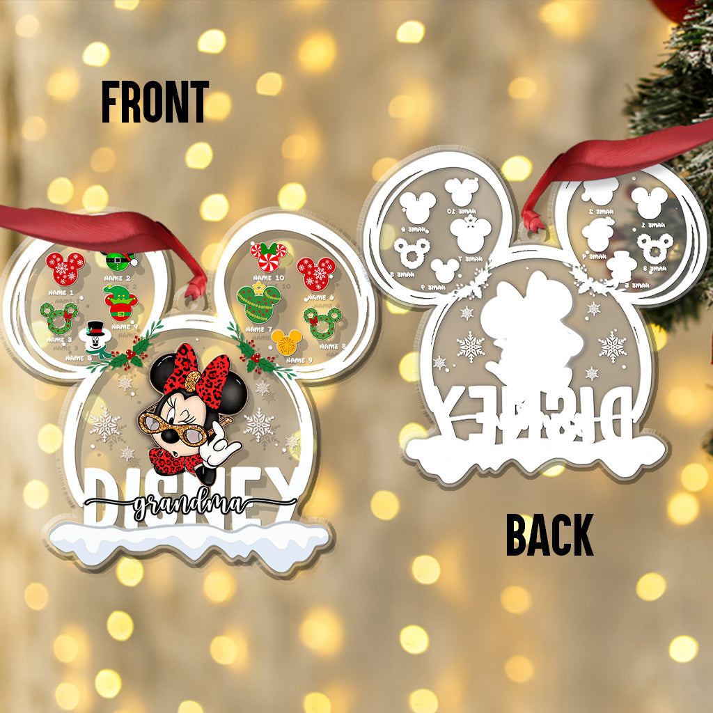 Grandma Mouse - Personalized Christmas Transparent Ornament