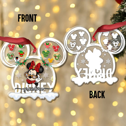 Grandma Mouse - Personalized Christmas Transparent Ornament