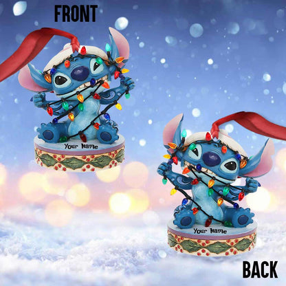 Ohana Christmas Light - Personalized Ornament (Printed On Both Sides)