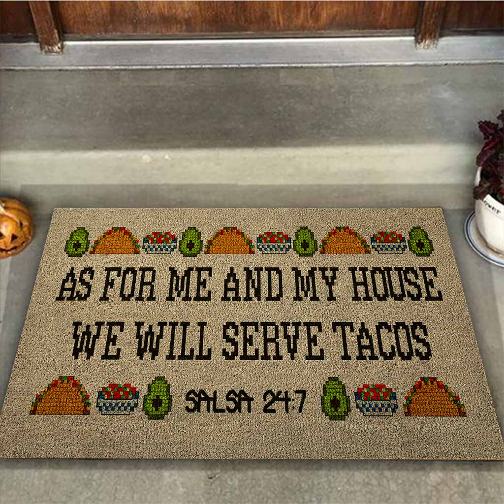 As For Me And My House - Taco Coir Pattern Print Doormat