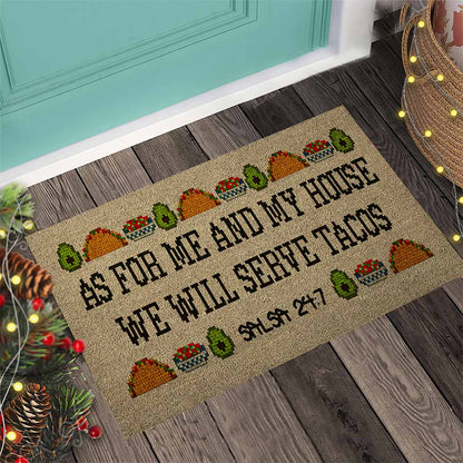 As For Me And My House - Taco Coir Pattern Print Doormat