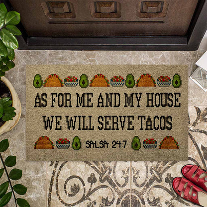 As For Me And My House - Taco Coir Pattern Print Doormat