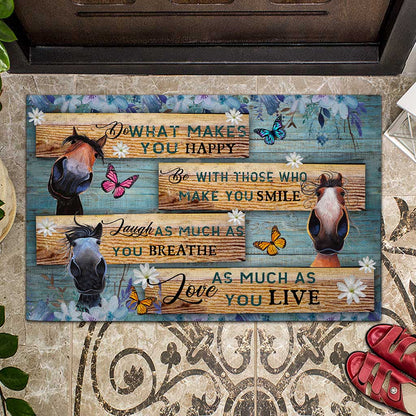 Love As Much As You Live - Personalized Horse Doormat