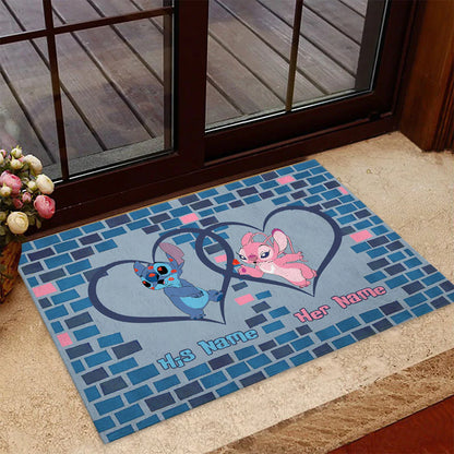 Home Is Where The Heart Is - Personalized Couple Ohana Doormat