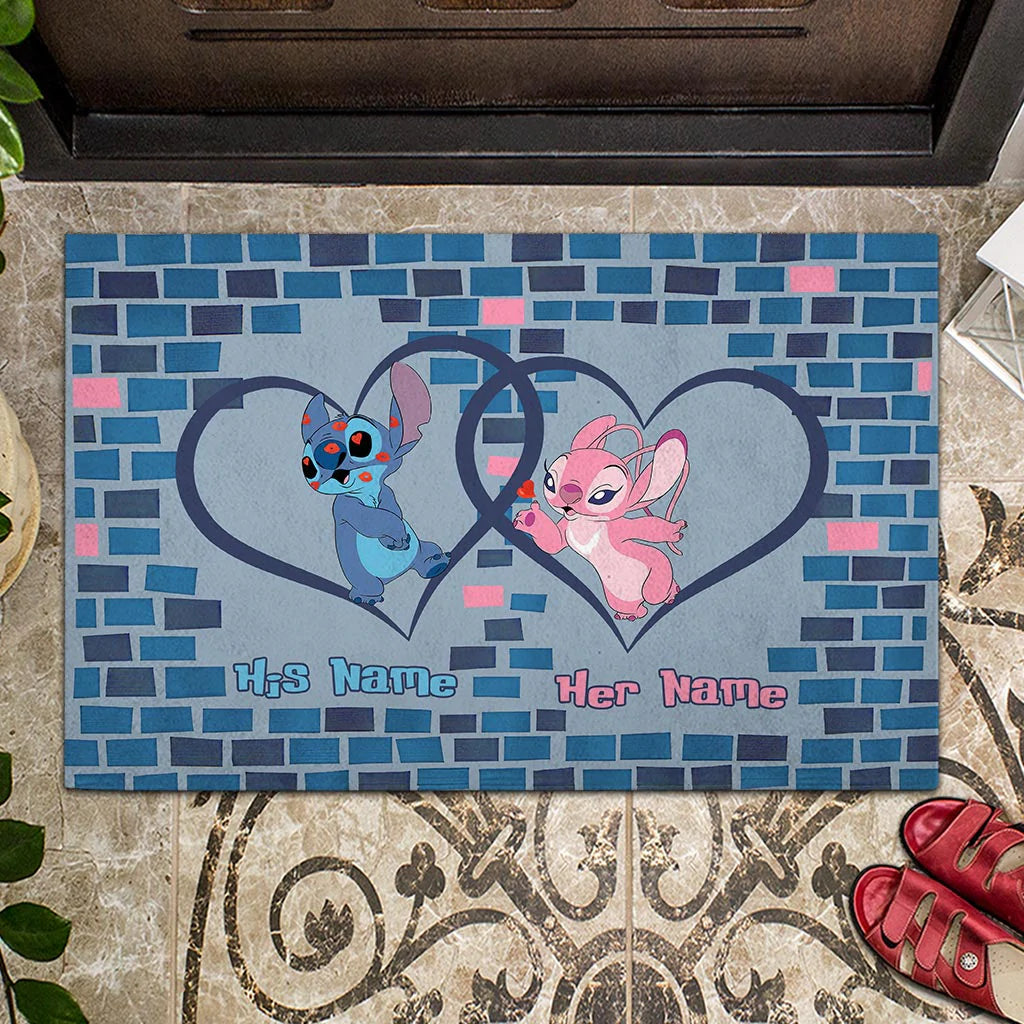 Home Is Where The Heart Is - Personalized Couple Ohana Doormat