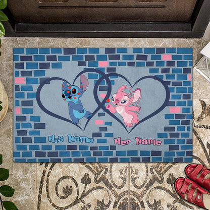 Home Is Where The Heart Is - Personalized Couple Ohana Doormat