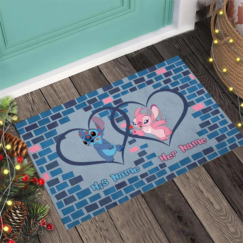 Home Is Where The Heart Is - Personalized Couple Ohana Doormat