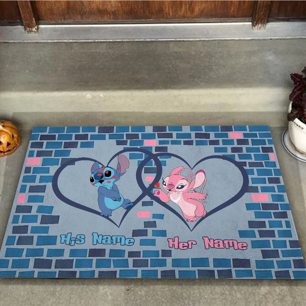 Home Is Where The Heart Is - Personalized Couple Ohana Doormat