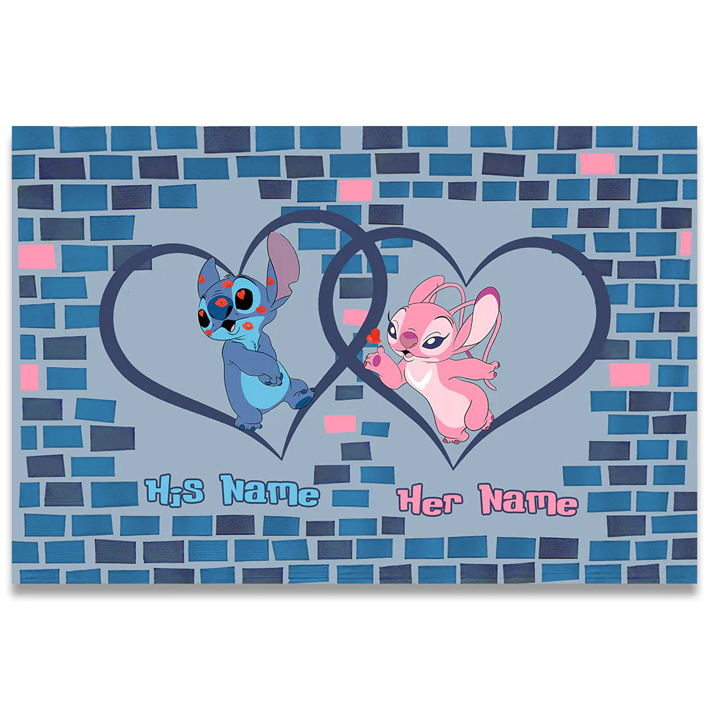 Home Is Where The Heart Is - Personalized Couple Ohana Doormat