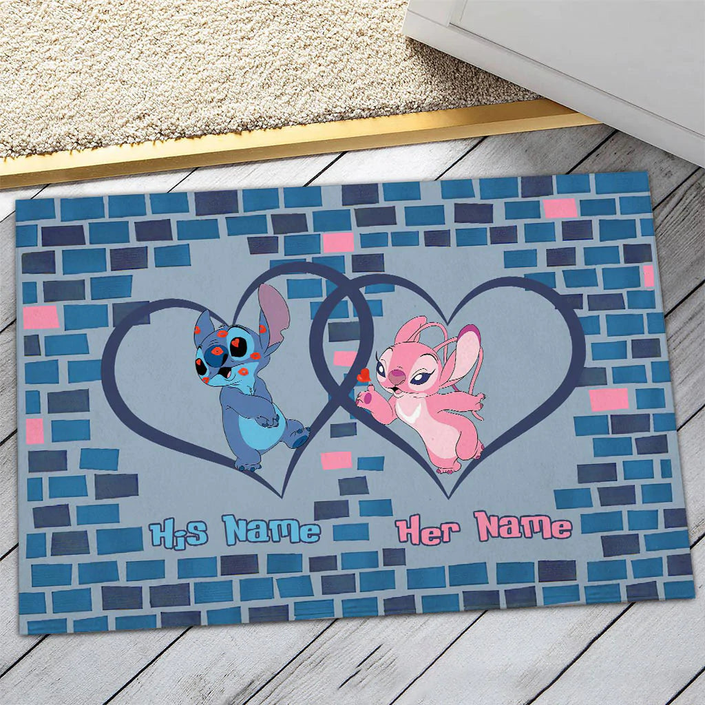 Home Is Where The Heart Is - Personalized Couple Ohana Doormat