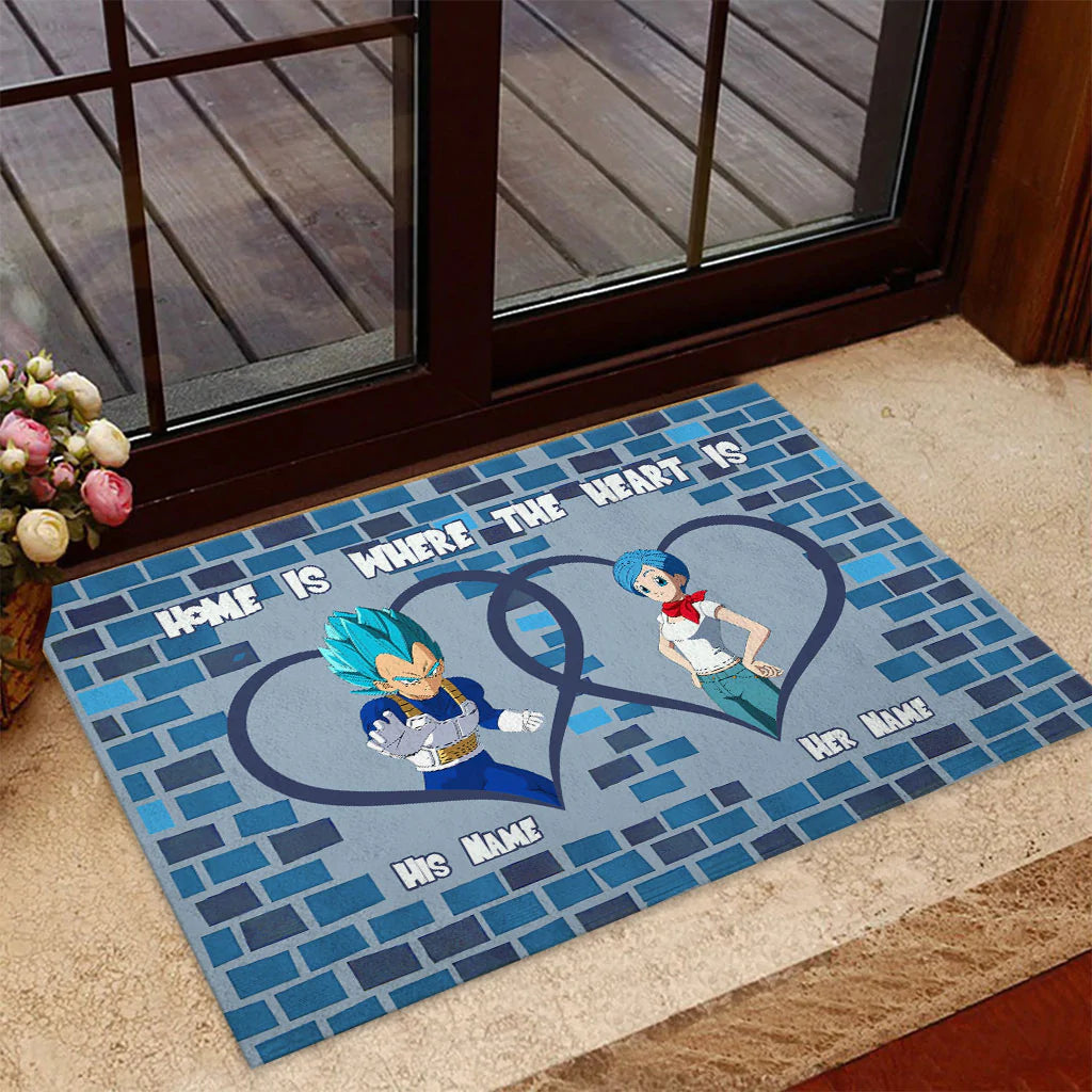 Home Is Where The Heart Is - Personalized Couple Seven Balls Doormat