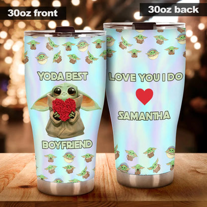 Love You I Do - Personalized Couple The Force Tumbler