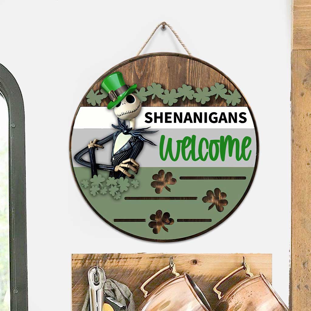 Shenanigans - St. Patrick‘s Day Nightmare Round Wood Sign