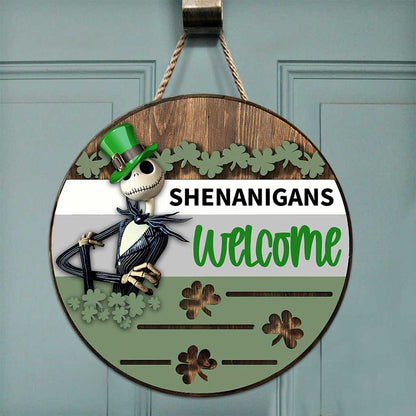 Shenanigans - St. Patrick‘s Day Nightmare Round Wood Sign