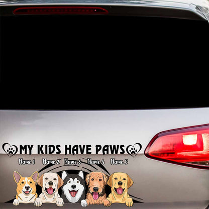 My Kids Have Paws - Personalized Dog Decal Full