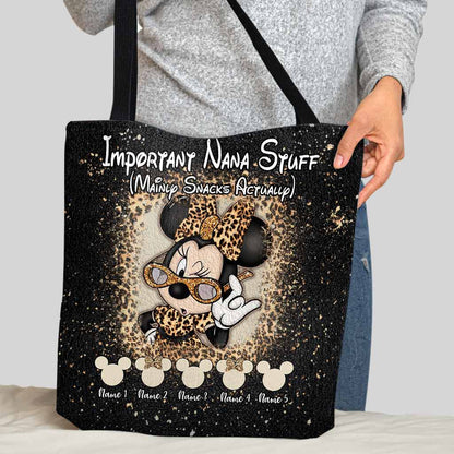 Important Nana Stuff - Personalized Mother's Day Grandma Tote Bag