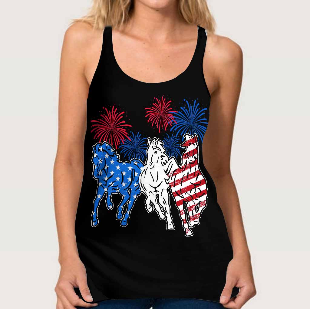 Love Horses Cross Tank Top