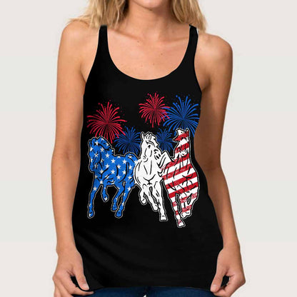 Love Horses Cross Tank Top