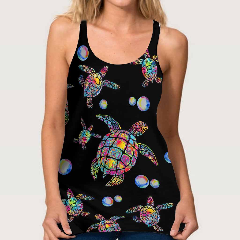 Go With The Flow - Turtle Cross Tank Top