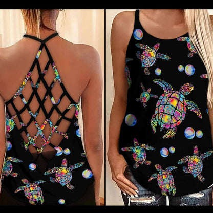 Go With The Flow - Turtle Cross Tank Top