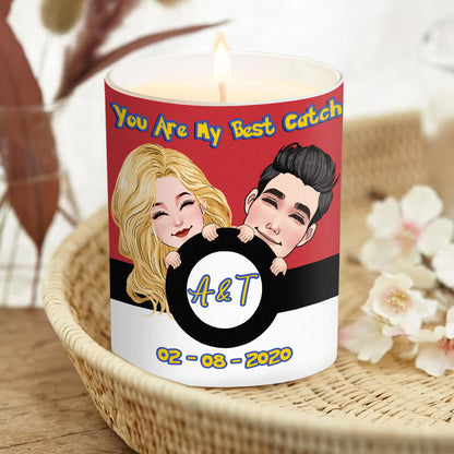 You Are My Best Catch - Personalized Monster Trainer Candle With Wooden Lid