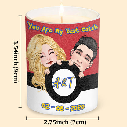 You Are My Best Catch - Personalized Monster Trainer Candle With Wooden Lid