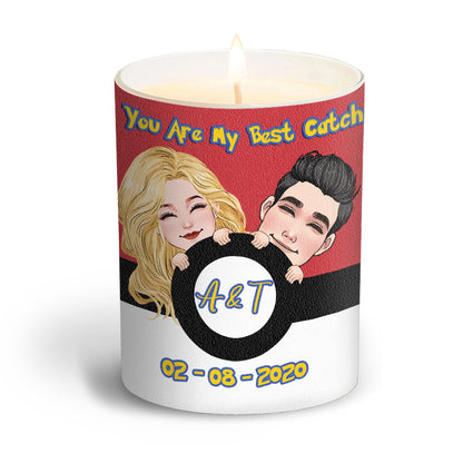 You Are My Best Catch - Personalized Monster Trainer Candle With Wooden Lid