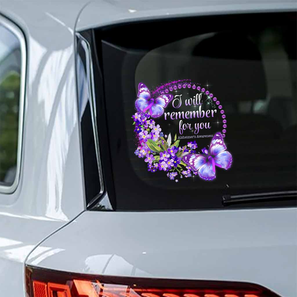 I Will Remember For You - Alzheimer Awareness Decal Full