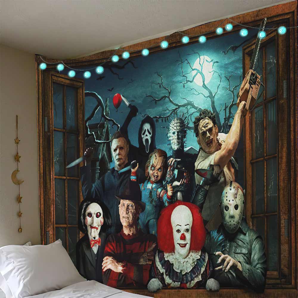 Horror Window - Halloween Wall Tapestry