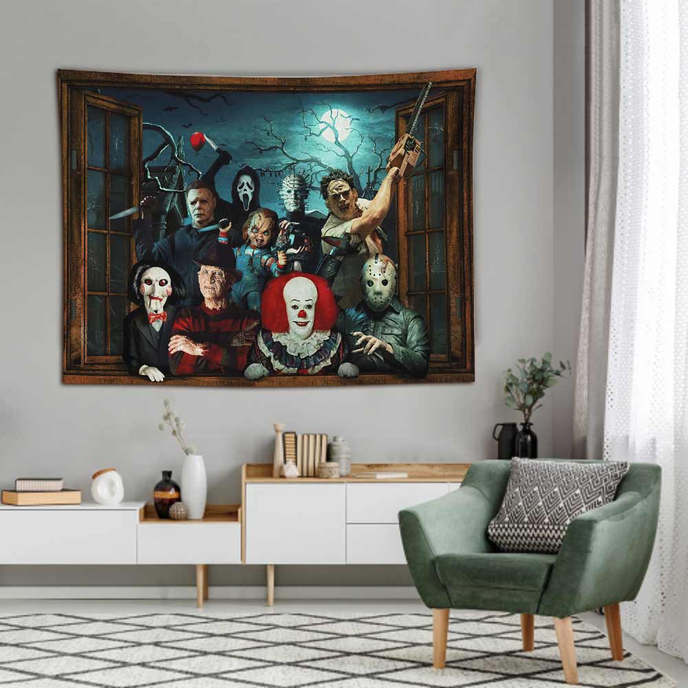 Horror Window - Halloween Wall Tapestry