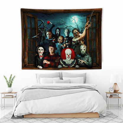 Horror Window - Halloween Wall Tapestry