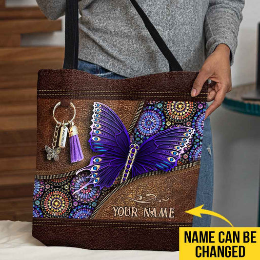 Hope For A Cure Magical Butterfly Fibromyalgia Warrior Personalized Tote Bag