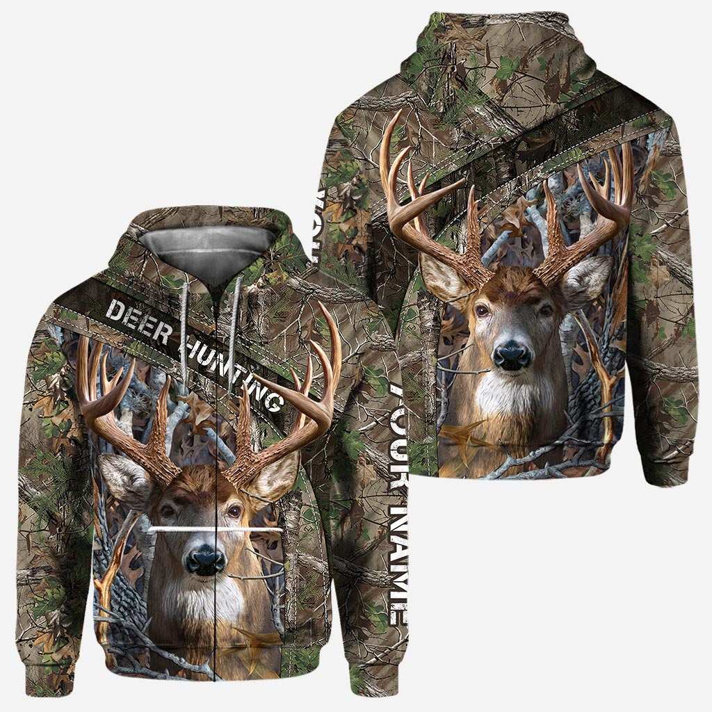 Deer Hunting Camo - Personalized All Over T-shirt and Hoodie