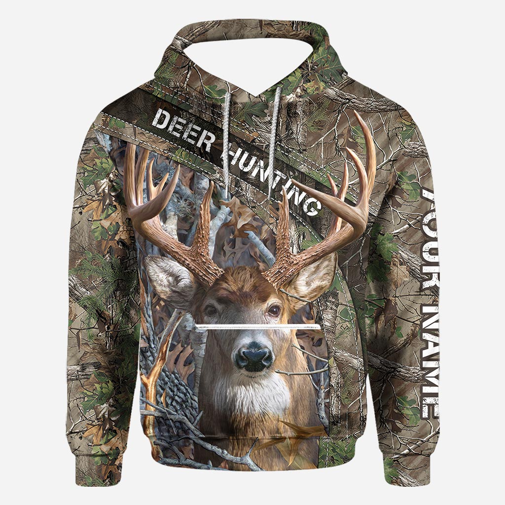 Deer Hunting Camo - Personalized All Over T-shirt and Hoodie