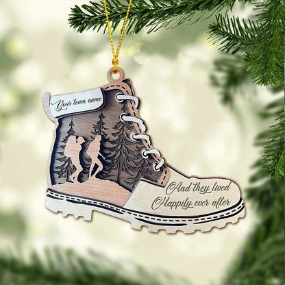 And She Lived Happily Ever After - Personalized Christmas Hiking Ornament (Printed On Both Sides)