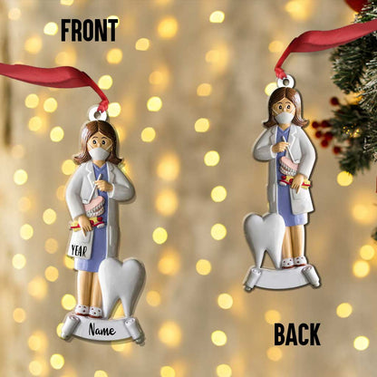 Female Dentist Medical Profession - Personalized Christmas Ornament (Printed On Both Sides)