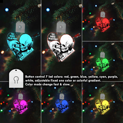 Till Death Do Us Part - Personalized Christmas Skull Shaped Led Acrylic Ornament